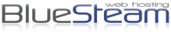 Logo of BlueSteam, a hosting company