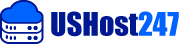 Logo of USHost247, a hosting company