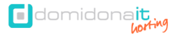 Logo of Domidona IT, a hosting company