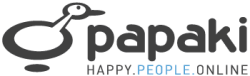 Logo of papaki, a hosting company