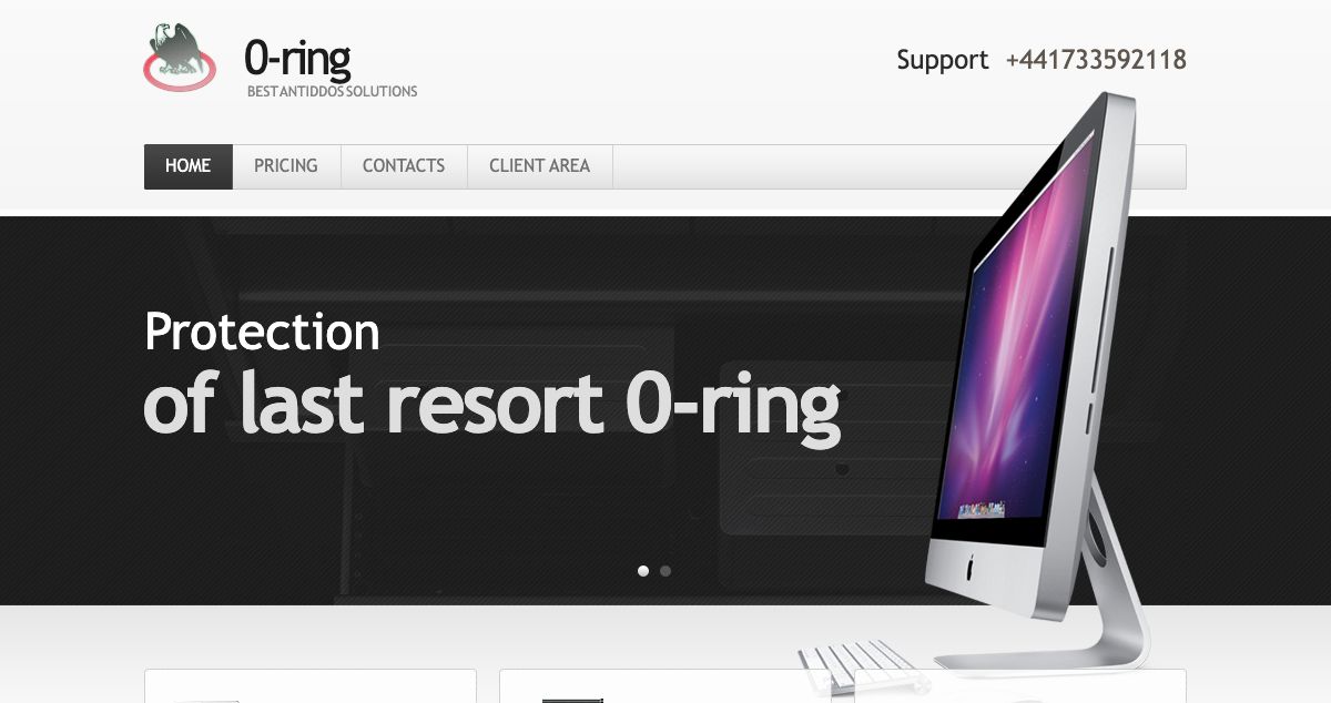 Homepage of 0 Ring hosting