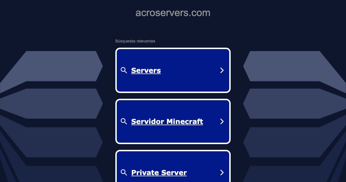 Homepage of AcroServers hosting