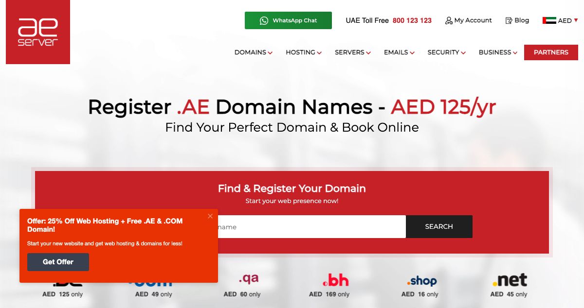 Homepage of AEserver hosting