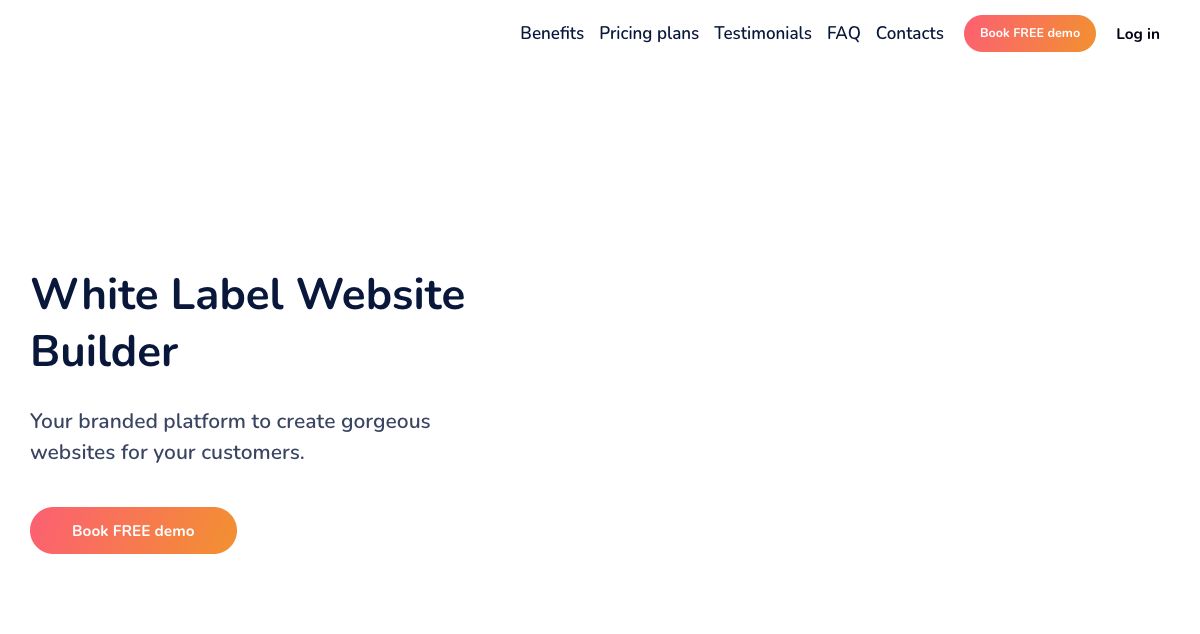 Homepage of Weblium White Label Website Builder hosting