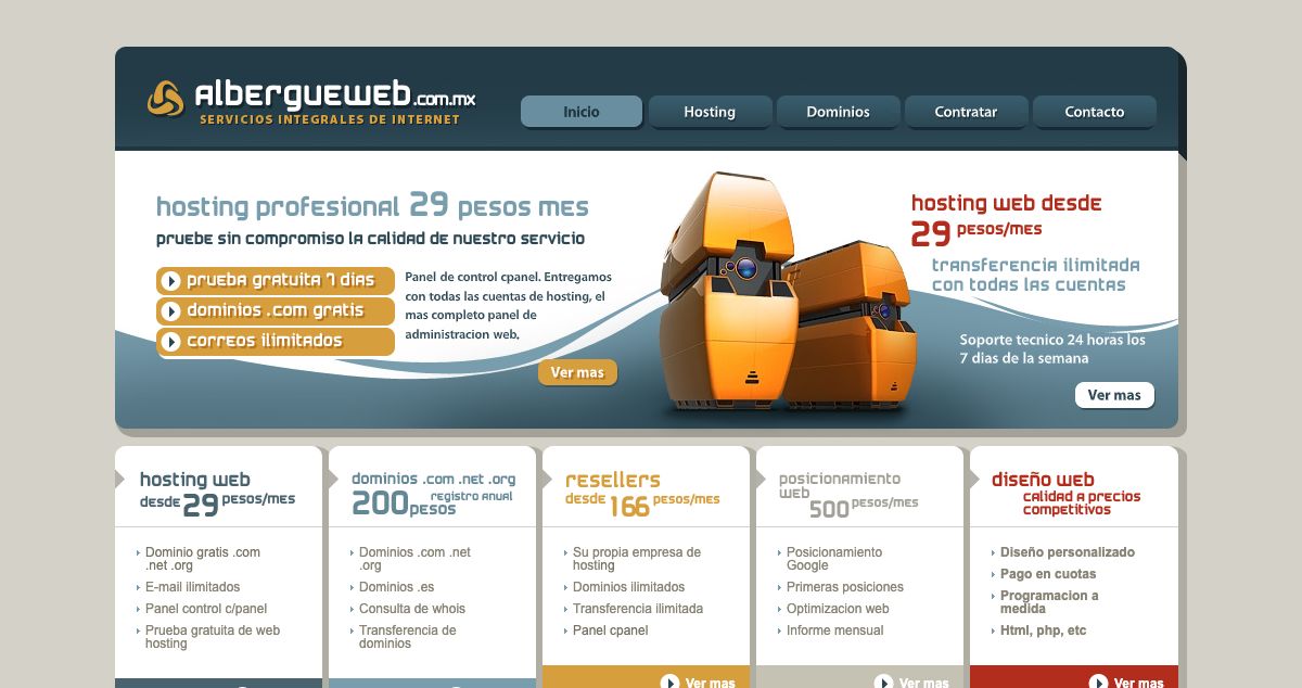 Homepage of Albergueweb hosting