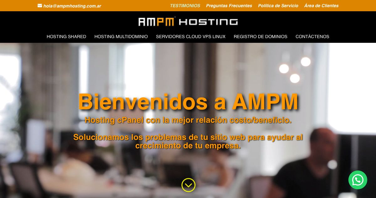 Homepage of AMPM HOSTING ARGENTINA hosting