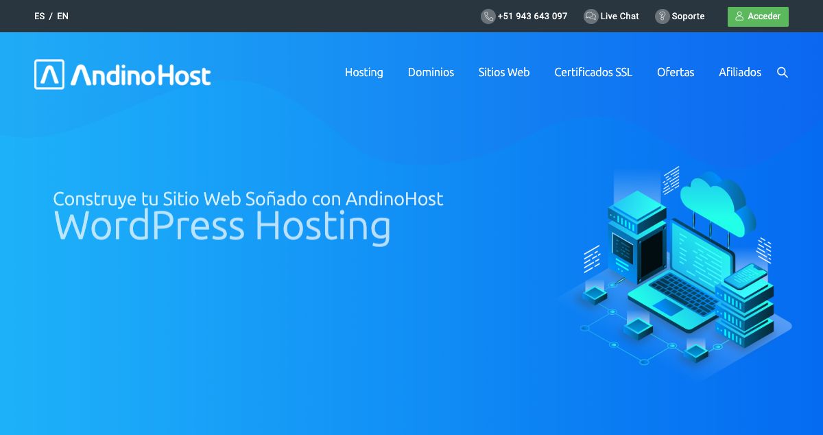 Homepage of AndinoHost hosting