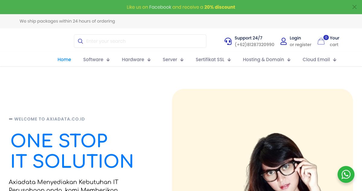 Homepage of PT Axia Data Indonesia hosting