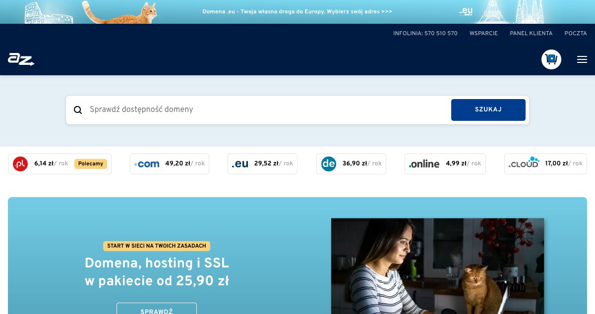Homepage of AZ.pl hosting