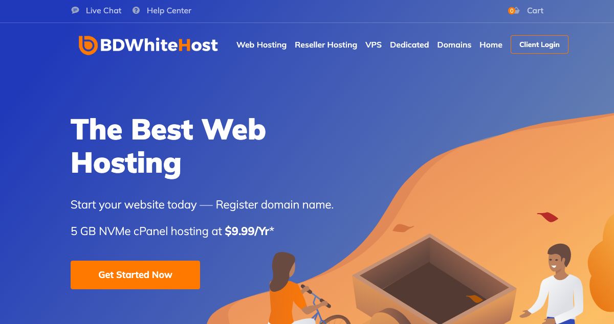 Homepage of BDWhiteHost hosting