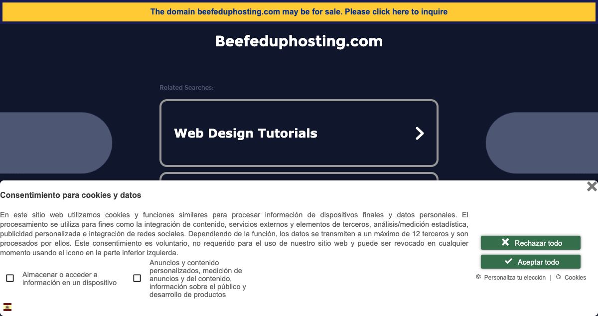 Homepage of BeefedUp Hosting hosting