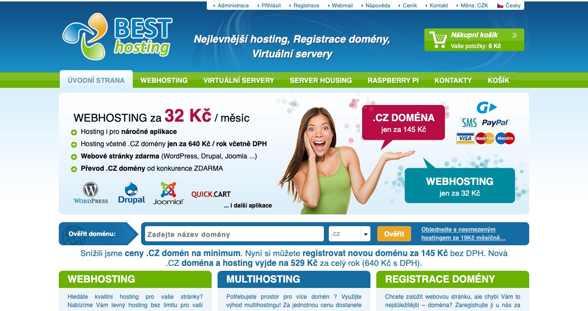 Homepage of Best-Hosting.cz hosting