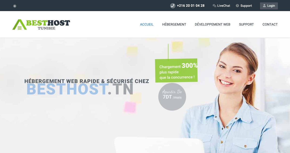 Homepage of BestHost hosting