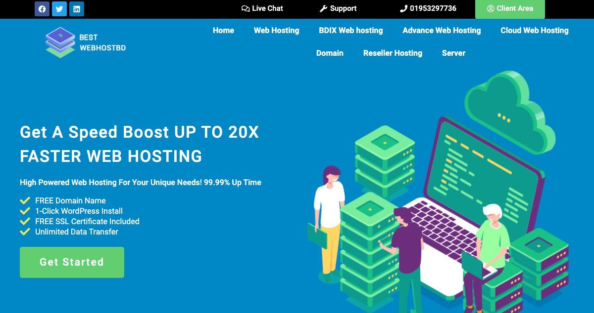 Homepage of Best Webhost BD hosting