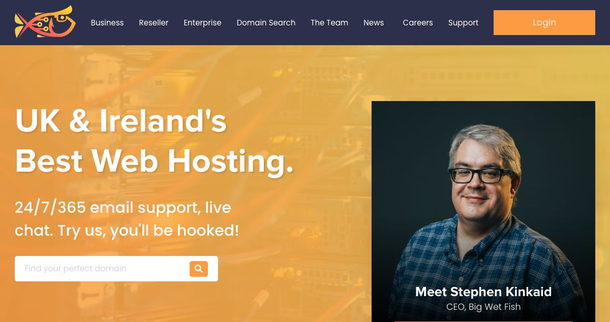 Homepage of BigWetFish hosting