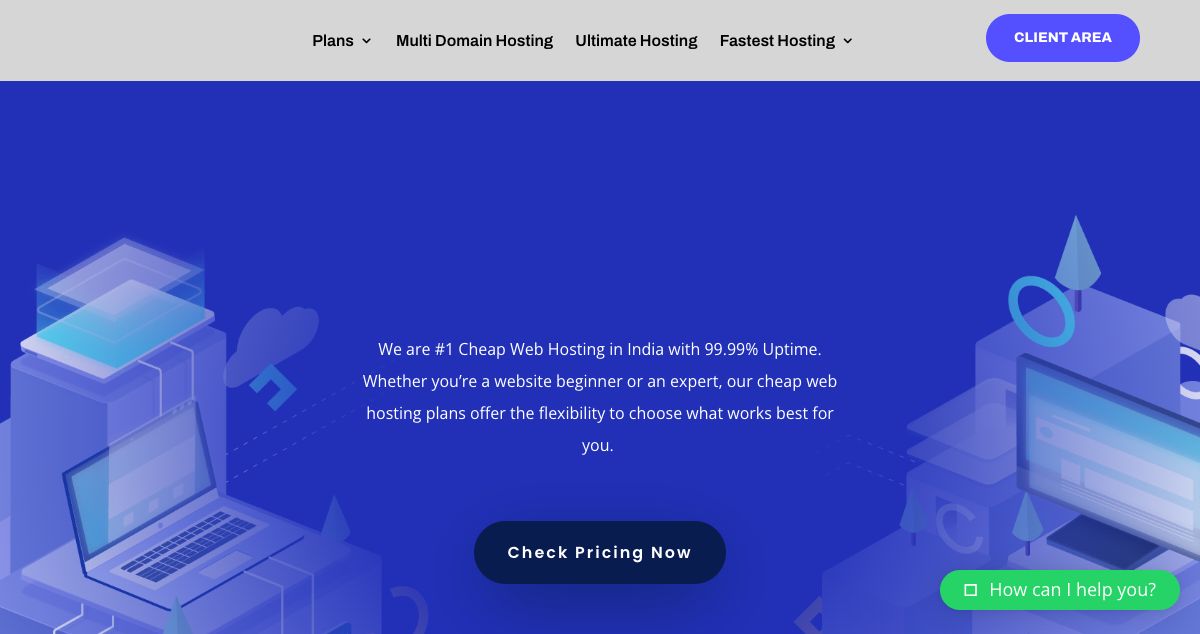 Homepage of Blue Geek Hosting hosting