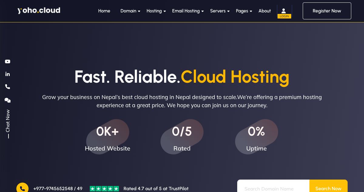 Homepage of Cloud Sansar hosting