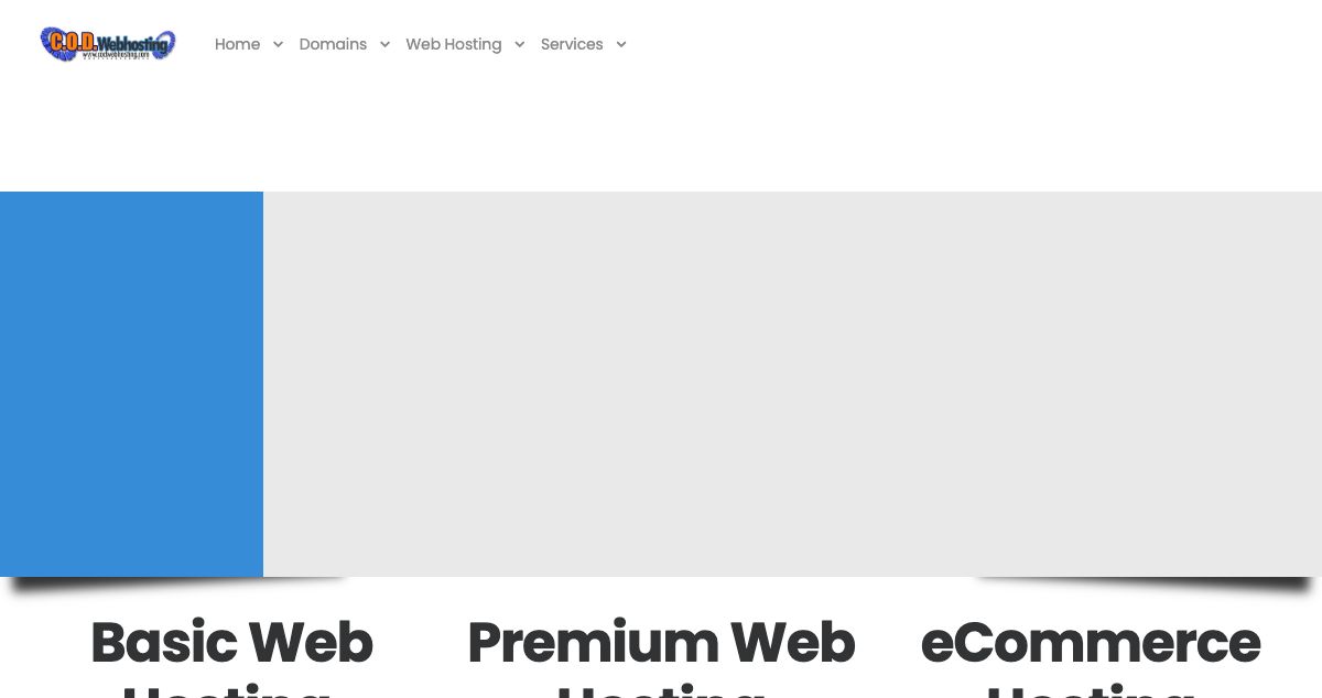 Homepage of C.O.D. Webhosting hosting