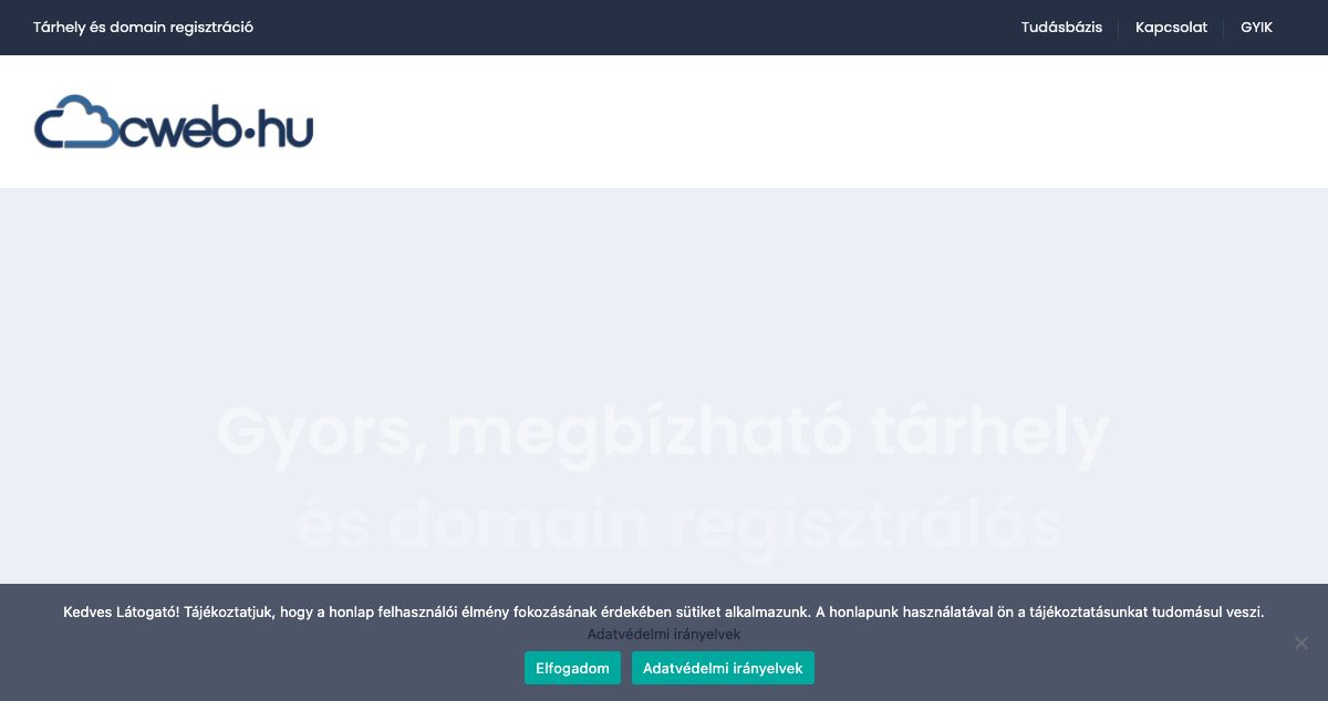 Homepage of Cweb.hu hosting