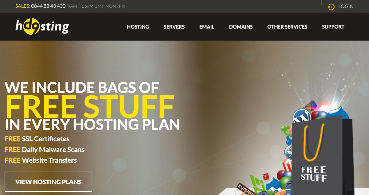 Homepage of D9 Hosting hosting