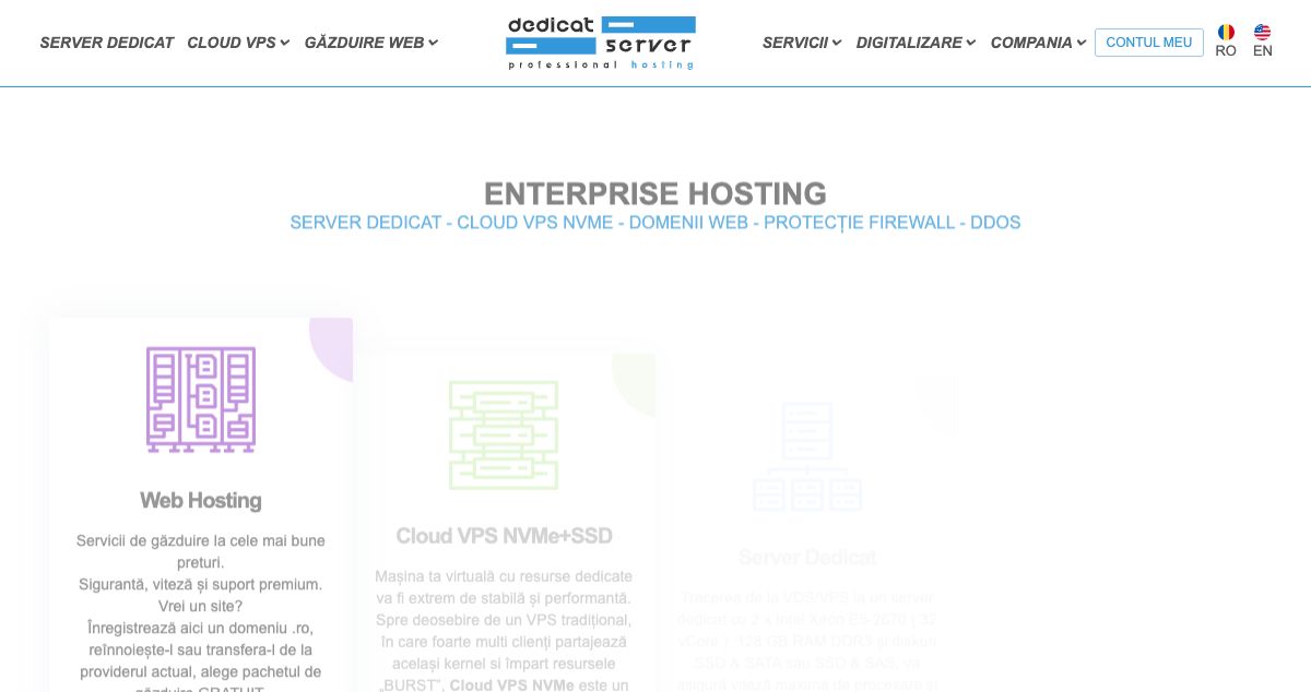 Homepage of Dedicatserver.ro hosting