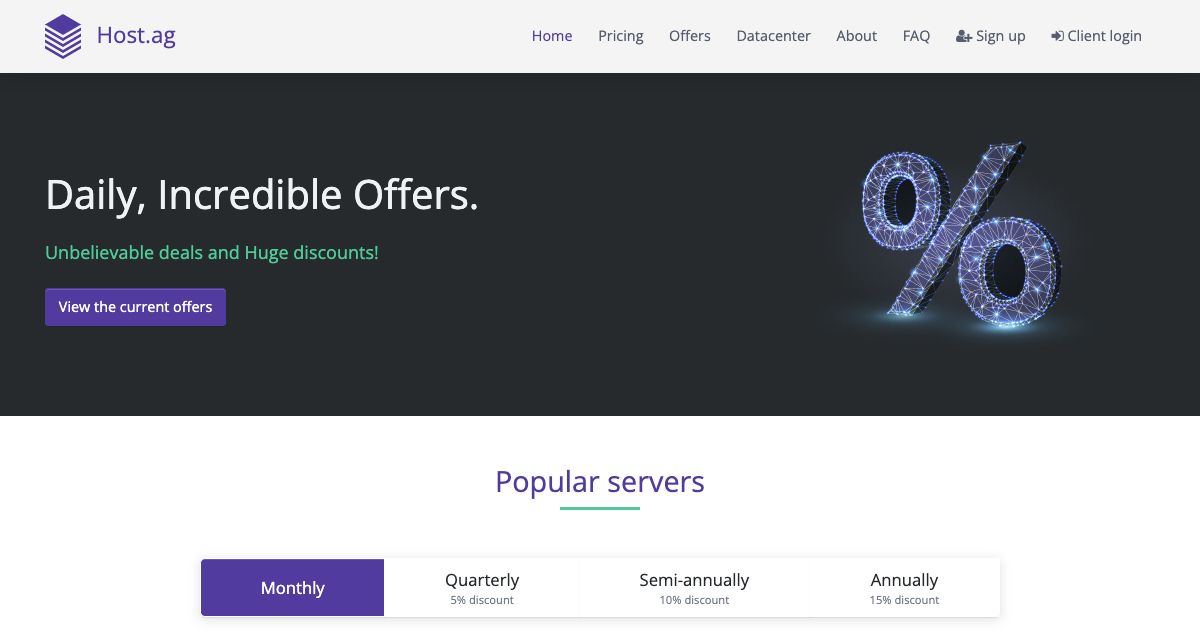 Homepage of DediVerse hosting