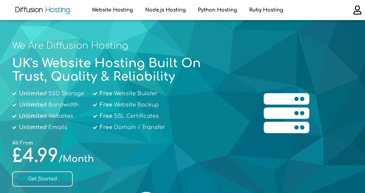 Homepage of Diffusion Hosting hosting