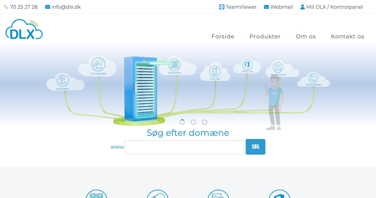 Homepage of DLX.dk hosting