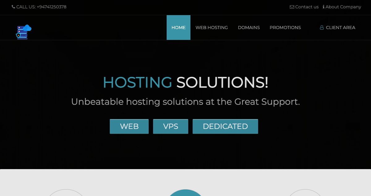 Homepage of Dream Web Host (Pvt) Ltd hosting