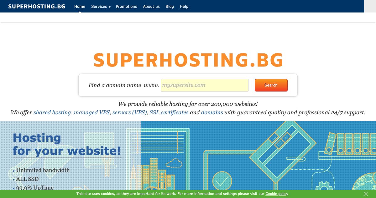 Homepage of Superhosting.BG hosting