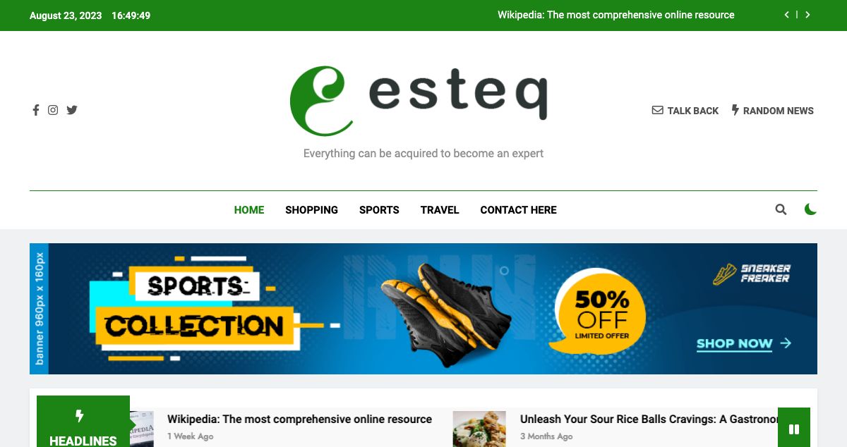 Homepage of EsteQ hosting