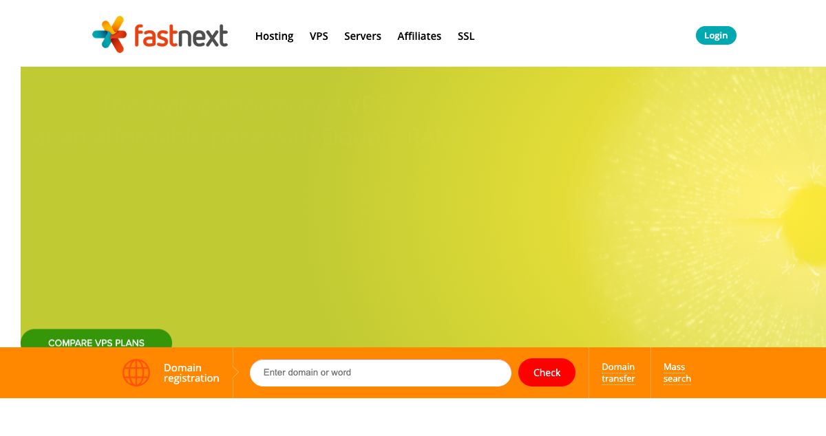 Homepage of FastNext hosting