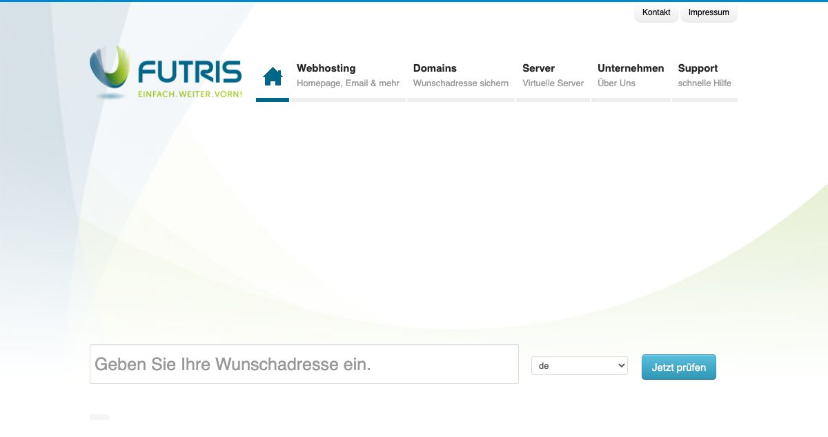 Homepage of FUTRIS hosting