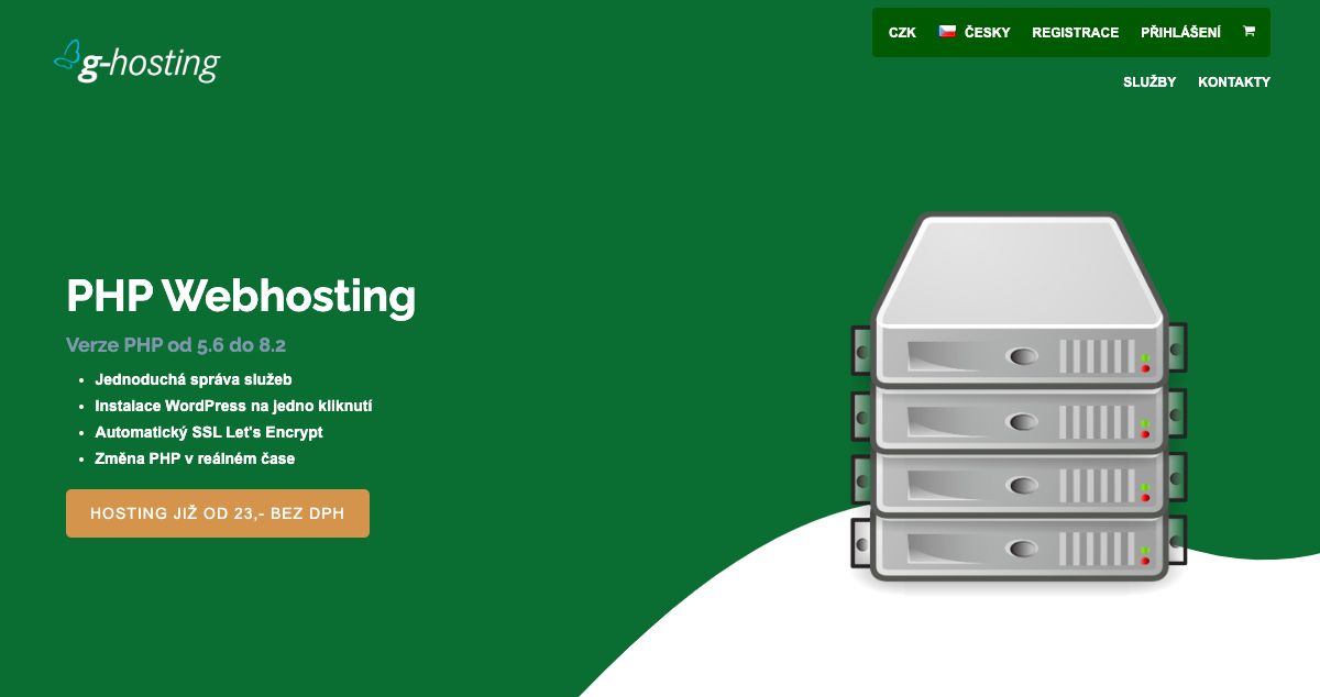 Homepage of G-HOSTING hosting