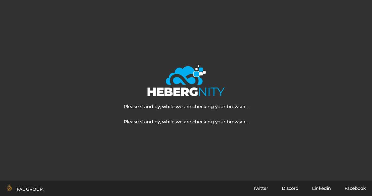 Homepage of Hebergnity hosting