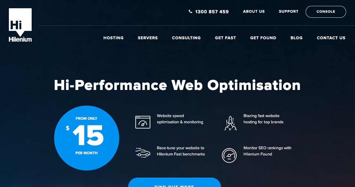 Homepage of Hilenium hosting