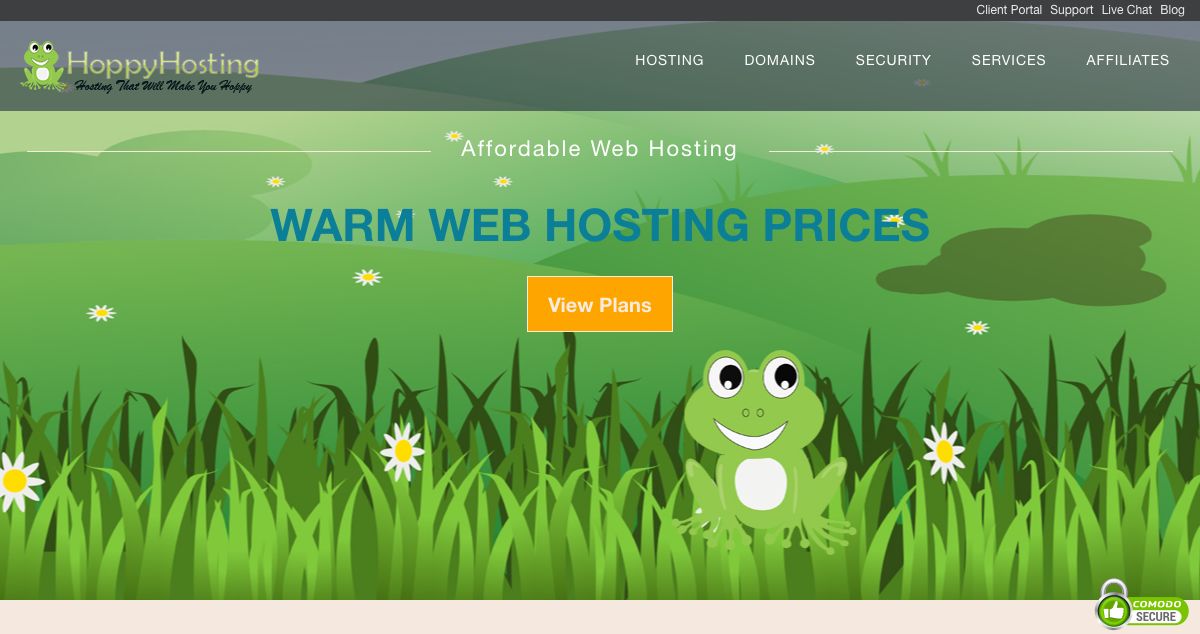 Homepage of HoppyHosting hosting