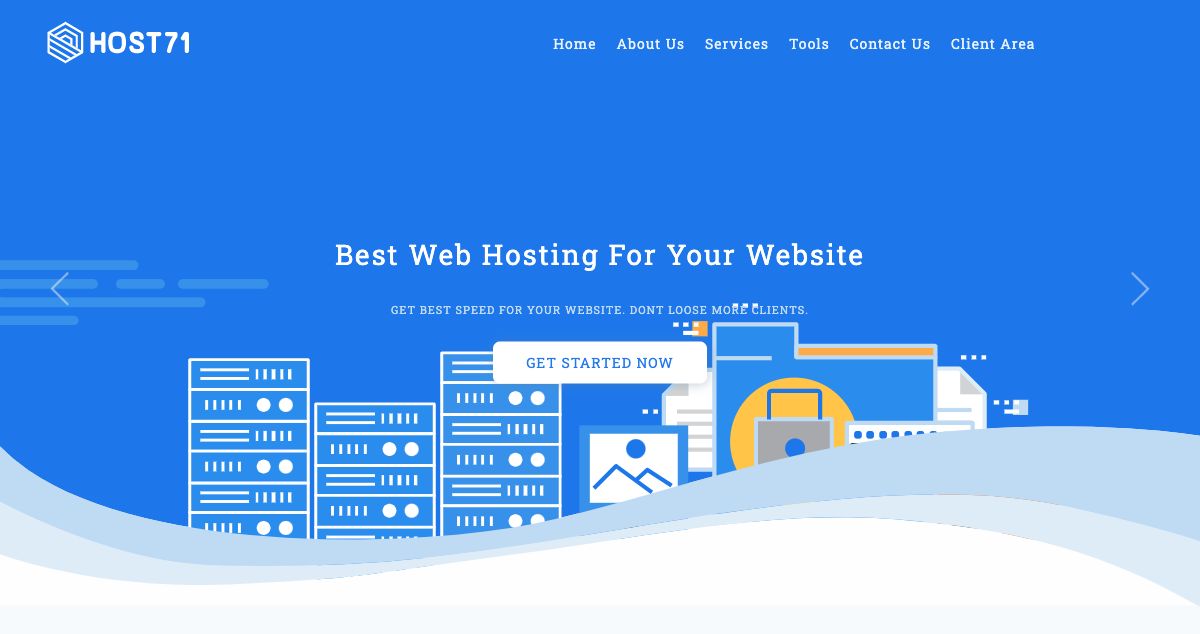 Homepage of Host 71 hosting