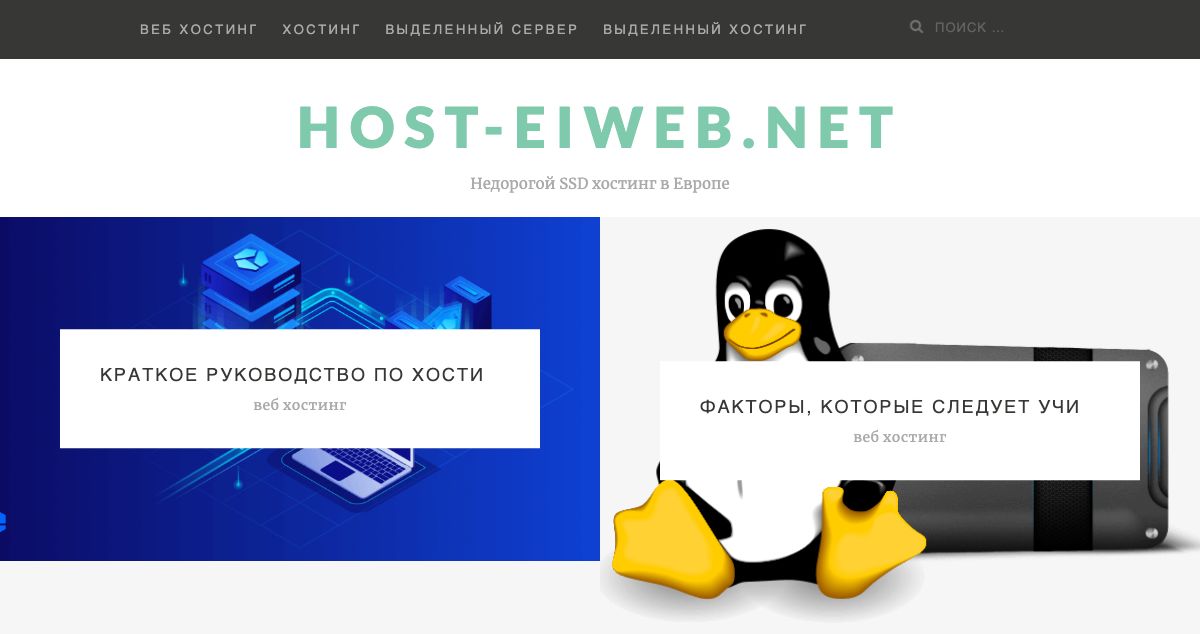 Homepage of Host-Eiweb hosting