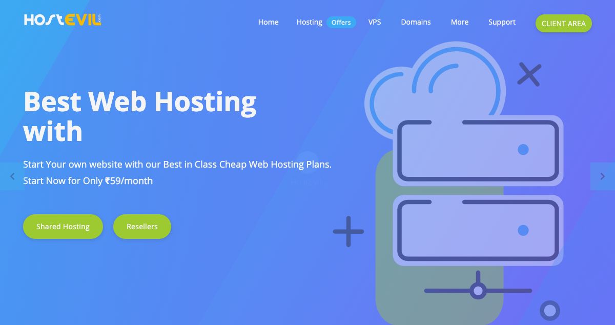 Homepage of HostEviL hosting