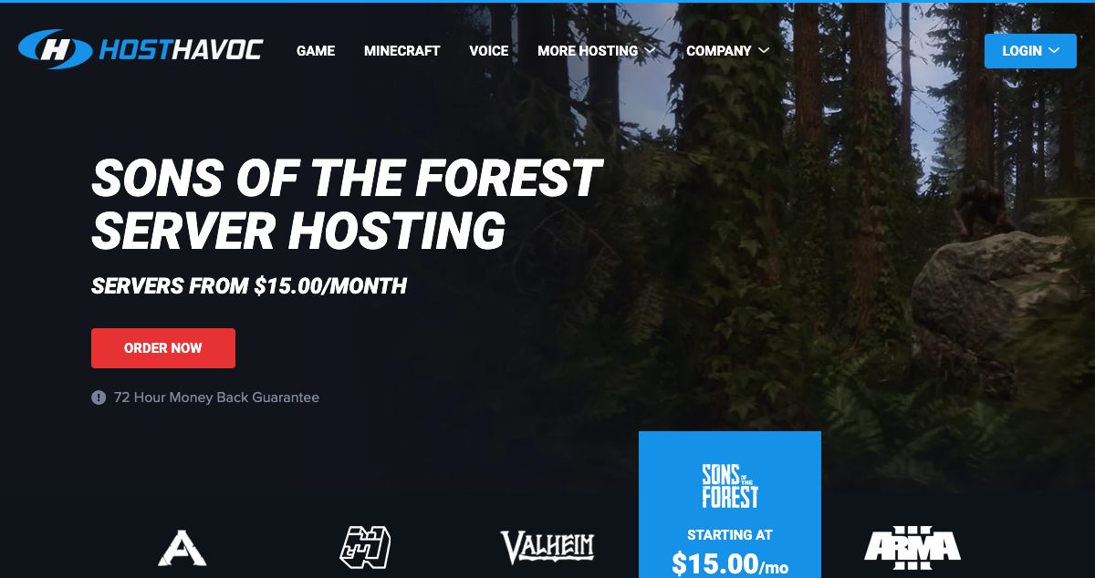 Homepage of HostHavoc hosting