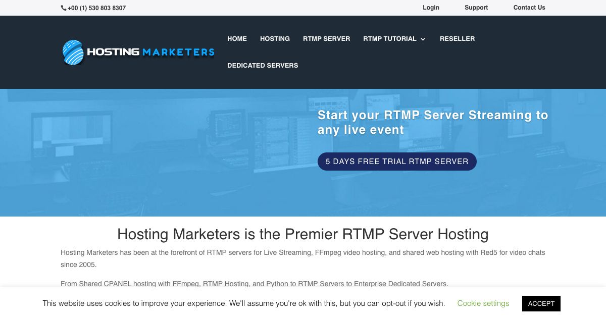 Homepage of Hosting-marketers.com hosting