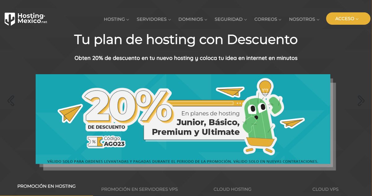 Homepage of Hosting-Mexico hosting