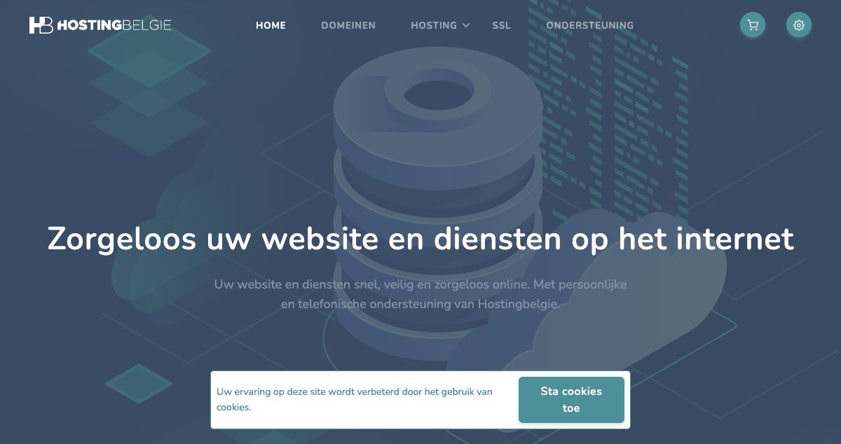 Homepage of Hosting Belgie hosting