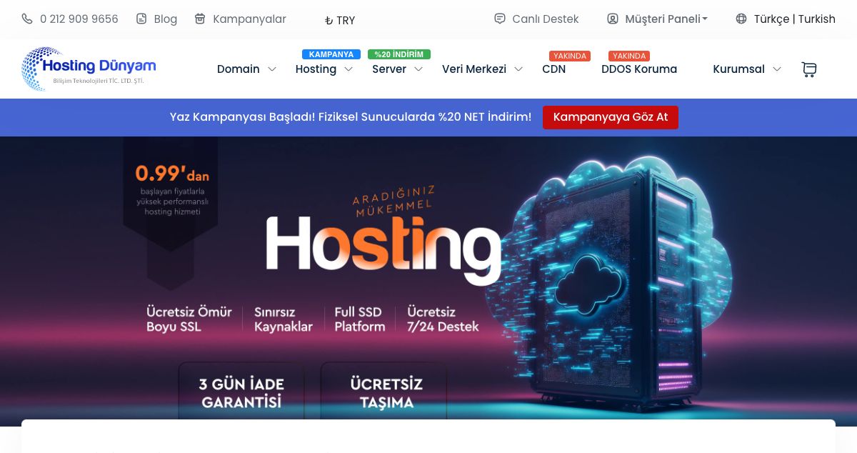 Homepage of Hosting Dunyam hosting