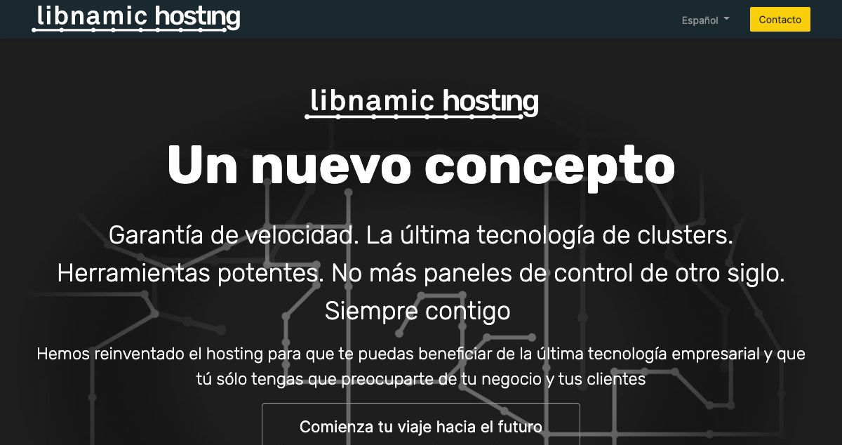 Homepage of Libnamic hosting