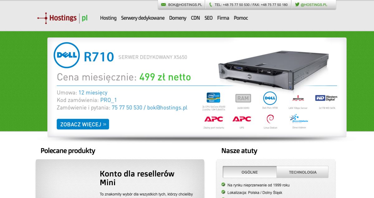 Homepage of Hostings.pl hosting