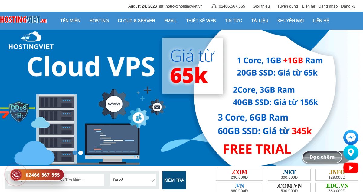 Homepage of Hostingviet.vn hosting