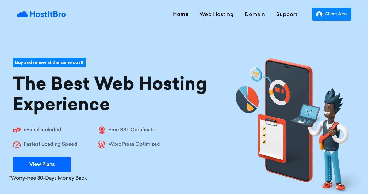 Homepage of HOSTITBRO hosting