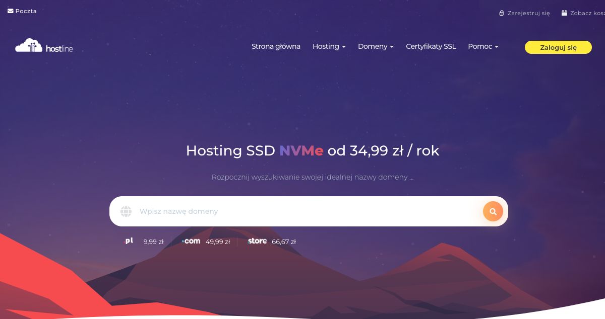 Homepage of Hostline pl hosting